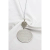 Yaşam Çiçeği Paslanmaz Çelik Ayetel Kürsi Felak Nas İhlas Araba Dikiz Ayna Süsü (4,5cm Plaka)