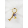 El Yapımı A Harfi Lacivert Çiçekli Salkım Anahtarlık, Hediyelik Anahtarlık