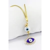 El Yapımı Beyaz Cam Nazar Boncuklu Kirpikli Göz Figürlü Araba Dikiz Ayna Süsü, Yeni Araba Süsü