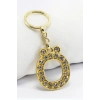 Gold Renkli Parlak Taşlı Ö Harfi Anahtarlık, Hediyelik Harfli Anahtarlık