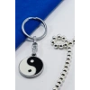 Siyah Beyaz Renkli Yin ile Yang Figürlü Anahtarlık, Hediyelik Anahtarlık