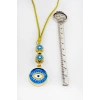 Mavi Çiçekli Çerçeveli Göz Figürlü Araba Dikiz Ayna Süsü, Yeni Araba Hediyesi