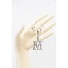 Gümüş Renkli Metal M Harfi Anahtarlık / Harfli Çanta Süsü