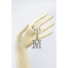 Gümüş Renkli Metal M Harfi Anahtarlık / Harfli Çanta Süsü