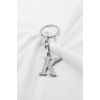 Gümüş Renkli Metal K Harfi Anahtarlık / Harfli Çanta Süsü