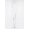 Çerçeveli Pembe Nazar Boncuklu Bijuteri Kolye (Çelik Zincir 60 cm), Gümüş Renkli