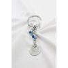 Küçük Nazarlı Metal Ayetel Kürsi Dualı Anahtarlık, Hediyelik Çanta Süsü