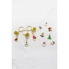 Üçlü Gold Halkalı Renkli Yılbaşı Temalı Anahtarlık, Yılbaşı Objeleri Değişebilir