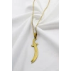 Paslanmaz Çelik Gold Renkli Kılıç Ya Ali Çelik Kolye , Hediyelik Kolye (60 cm)