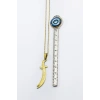 Paslanmaz Çelik Gold Renkli Kılıç Ya Ali Çelik Kolye , Hediyelik Kolye (60 cm)
