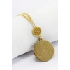 Yaşam Çiçeği Çelik Ön Allah Ayetel Kürsi Arka Felak Nas Ihlas Araba Dikiz Ayna Süsü Gold