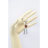 Kırmızı Parlak Kalpli Gümüş Renkli Metal B Harfi Anahtarlık /Minik Çanta Süsü