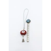 Kırmızı Nazar Boncuğu Araba Dikiz Ayna Süsü, El Yapımı Cam Danagözü PÜsküllü