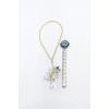 Sun Catcher Arabası Dikiz Ayna Süsü Kristal Salkımlı, Metal çift Taraflı Nazar Boncuklu