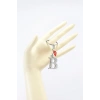 Gümüş Renkli Metal B Harfi Anahtarlık, Yıldızlı Metal Kırmızı Kalp