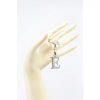 Gümüş Renkli Metal E Harfi Anahtarlık, Pastel Açık Pembe Modern Stil Metal Kalp