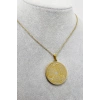 Gold 316L Çelik Kolye Lazer Kazıma Çift Yönlü İnşirah Suresi / Felak Nas İhlas 3cm