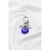 El Yapımı Cam Nazar Boncuğu Metal Kalpli Yıldızlı Klipsli Cüzdan Süsü Charm Çanta Süsü Anahtarlık