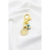 Gold Renkli Şans Parası Metal Nazar Boncuğu Klipsli Cüzdan Süsü Charm Çanta Süsü Anahtarlık