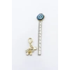 Metal Çiçek Sedefli Boncuk Klipsli Cüzdan Süsü Charm Gold Renkli Çanta Süsü Anahtarlık