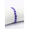 Lacivert Cam 8mm Nazar Boncuklu Asansörlü Bileklik, Hediyelik Gümüş Renkli Bileklik