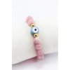 Pembe Boncuklu Mavi Danagözü Cam Nazar Boncuklu Bileklik, Hediyelik Bileklik