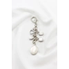 Taşlı Kalpli Metal Klipsli Cüzdan Süsü Charm Çanta Süsü Anahtarlık