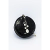 Taşlı Kalpli Metal Klipsli Cüzdan Süsü Charm Çanta Süsü Anahtarlık