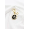 Siyah Gold Kuzey Yıldızı Metal Yıldız Gold Renkli Klipsli Cüzdan Süsü Charm Çanta Süsü Anahtarlık