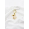 Mineli Minimalist Çiçekli Klipsli Cüzdan Süsü Charm Çanta Süsü Anahtarlık
