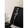 Metal Fiyonk Metal Nazar Boncuğu Klipsli Küçük Charm Anahtarlık Cüzdan Çanta Süsü