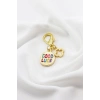 Renkli Good Luck İyi Şanslar Metal Kalpli Klipsli Cüzdan Süsü Charm Çanta Süsü Anahtarlık