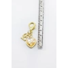 Metal E Harfi Yıldızlı Kalpli Klipsli Cüzdan Süsü Charm Gold Renkli Çanta Süsü Kişiselleştirilebilir