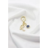 Metal R Harfi Nazar Boncuklu Klipsli Cüzdan Süsü Charm Gold Renkli Çanta Süsü
