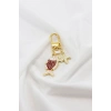 Kırmızı Balık Deniz Yıldızı Figürlü Klipsli Cüzdan Çanta Süsü Charm Gold Renkli