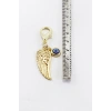 Gold Renkli Metal Büyük Melek Kanadı Nazar Boncuğu Klipsli Cüzdan Süsü Charm Çanta Süsü Anahtarlık