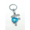 Metal Kristal Taşlı Harf Anahtarlık , F Harfi