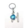 Metal Kristal Taşlı Harf Anahtarlık , H Harfi