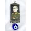 El Yapımı Cam Nazarlı Nikel Kaplamalı Salkım M. Kemal Atatürk Duvar Süsü Hediyelik Dekor
