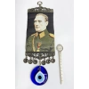El Yapımı Cam Nazarlı Nikel Kaplamalı Salkım M. Kemal Atatürk Duvar Süsü Hediyelik Dekor