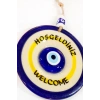 Nazar Boncuklu Seramik Hoşgeldiniz, Welcome Yazılı Hediyelik Dekor, Duvar Süsü