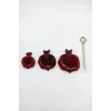 Üçlü Kırmızı Taneli Polyester Nar Figürlü Magnet, Bolluk, Bereket Sembolü Hediyelik Nar Magneti