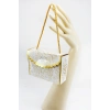 Gold Çiçekli Yaldızlı Şık İpli Mevlid, Nikah, Nişan, Baby Shower Hediyelik Kutu
