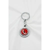 Gümüş Renk Halkalı Hareketli Ay Yıldız Atatürklü Anahtarlık, Hediyelik Çanta Süsü