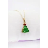 Gold Zincirli Yılbaşı Çam Ağacı Kolye, Hediyelik Christmas Kolye (45 cm)