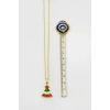 Gold Zincirli Yılbaşı Çam Ağacı Figürlü Kolye, Hediyelik Christmas Kolye (45 cm)