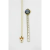 Gold Zincirli Yılbaşı Geyik Figürlü Kolye, Hediyelik Christmas Kolye (45 cm)