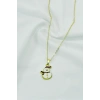 Gold Zincirli Yılbaşı Kardan Adam Figürlü Kolye, Hediyelik Christmas Kolye (45 cm)