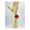 3D Kırmızı Beyaz Pokemon Anahtarlık, Hediyelik Çanta Süsü