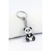 Metal Panda Anahtarlık Gümüş Renkli, Küçük Çanta Süsü